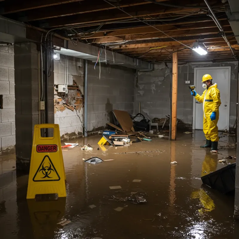 Flooded Basement Electrical Hazard in Union, OR Property